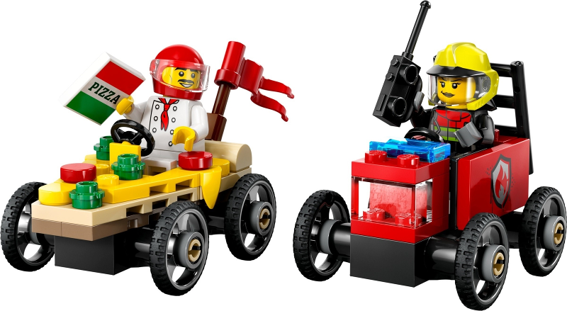60458 Pizza vs. Fire Truck Race Car Pack