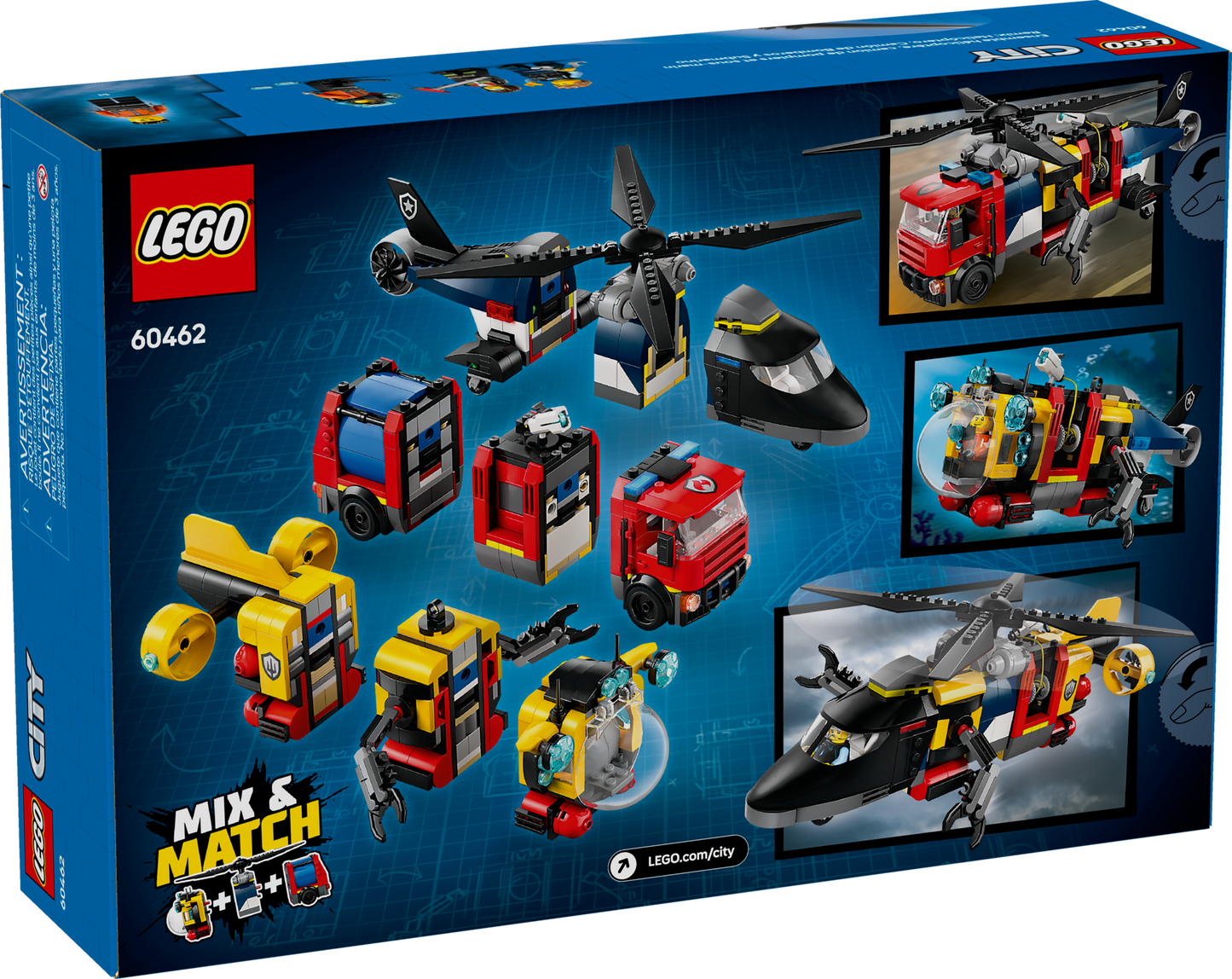 60462 Helicopter, Fire Truck & Submarine Remix