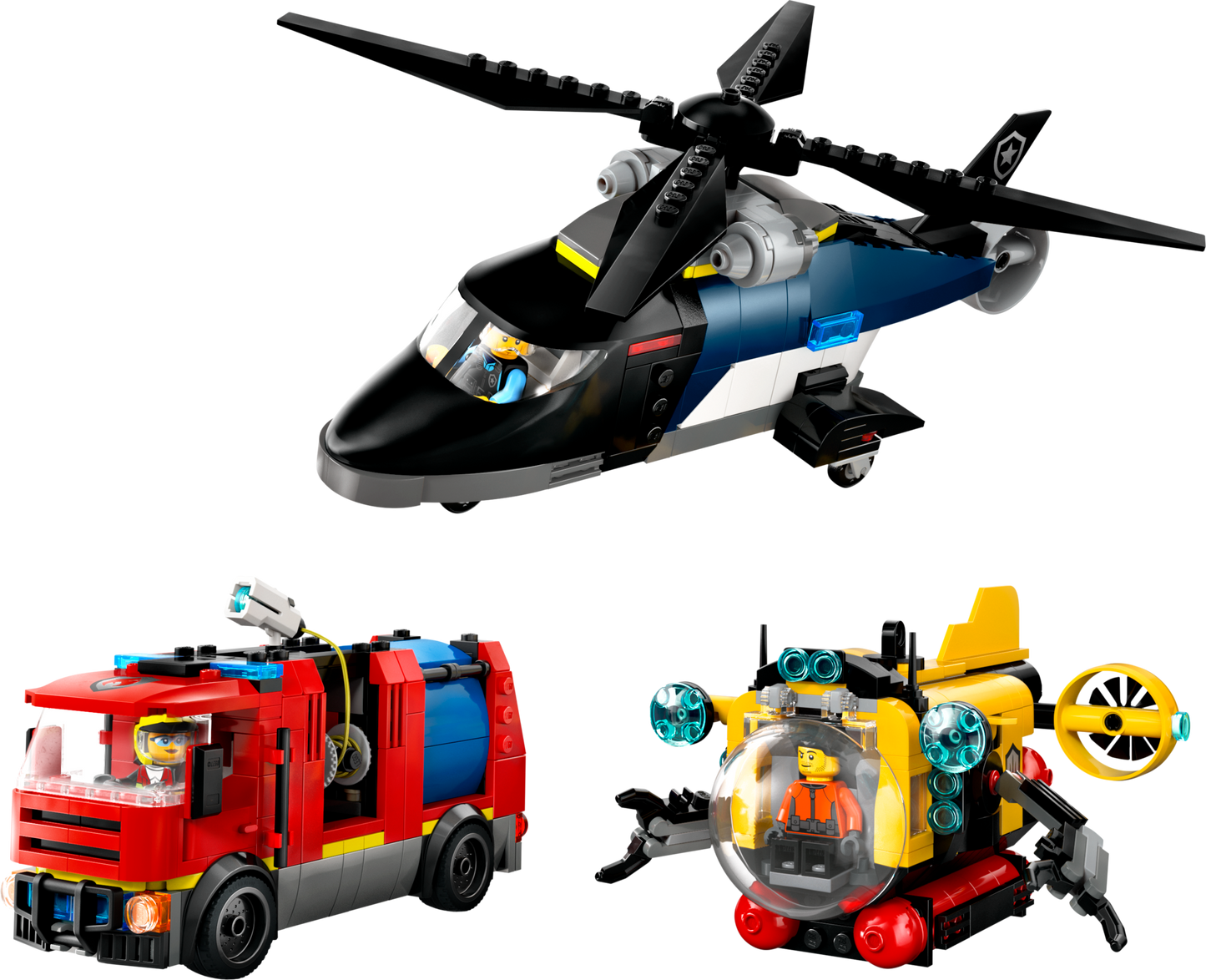 60462 Helicopter, Fire Truck & Submarine Remix