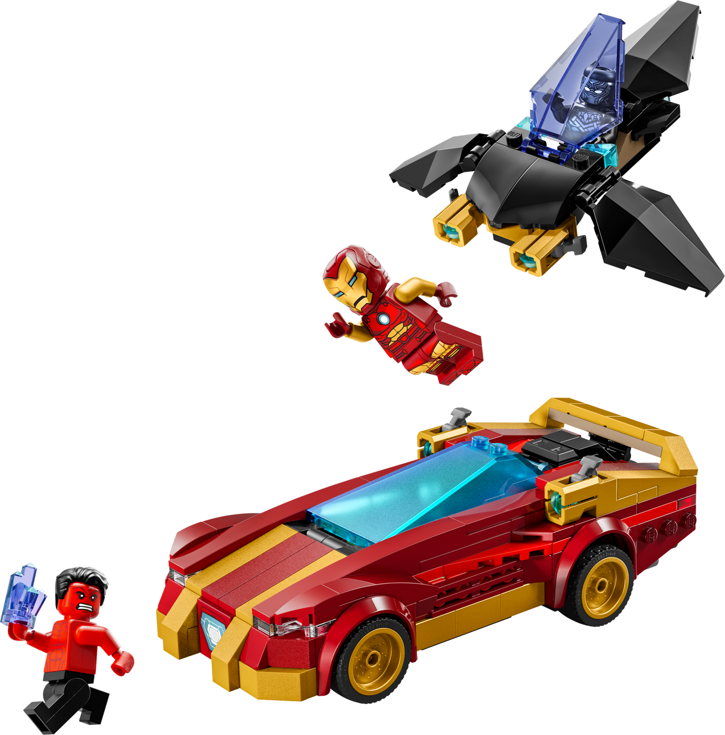 76310 Iron Man Car & Black Panther vs. Red Hul